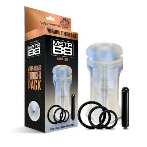 Mstr B8 Vibrating Stroker Pack Hand Cuff 5 Pc Set